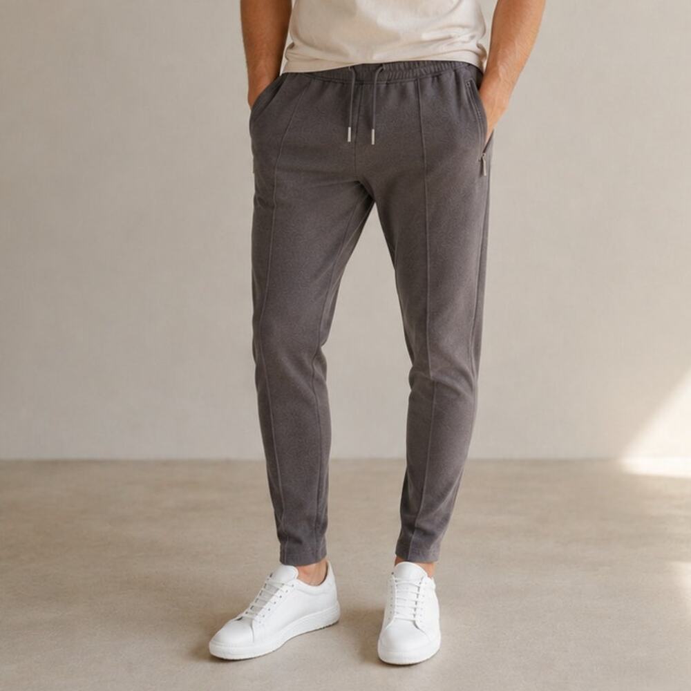 Raith Soho Pants Unisex Mens M Dark Gray Soft Fleece Ankle Zip Tapered